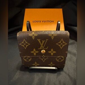Louis Vuitton LV Monogram Canvas Porte Monnaie Billets Compact Wallet w/ LV Box